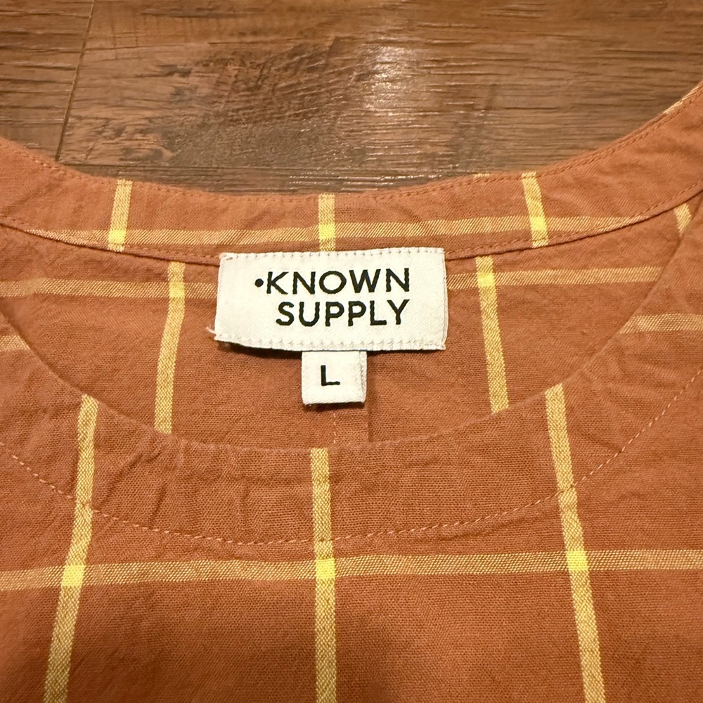 Known Supply Rust Orange Windowpane Cropped Tank - Picture 3 of 3
